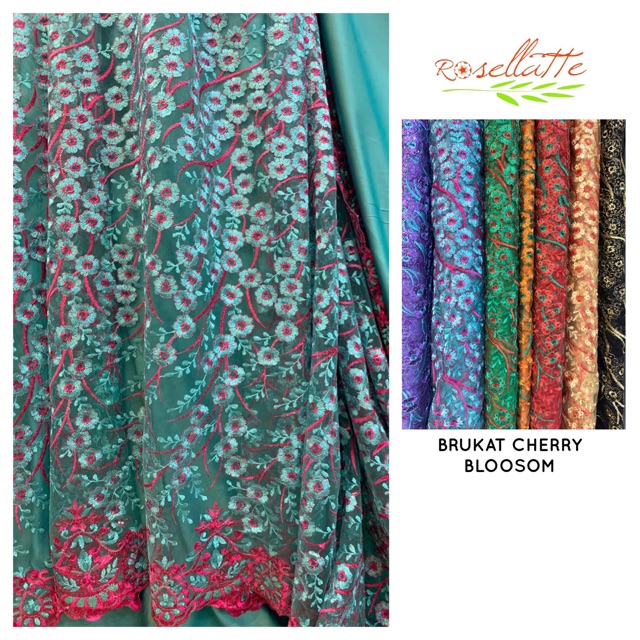 KAIN BROKAT CHERRY BLOSSOM sakura cheongsam