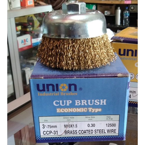 UNION BRASS COATED WIRE CUP BRUSHES CCP-31 SIKAT MANGKOK Mangkuk
