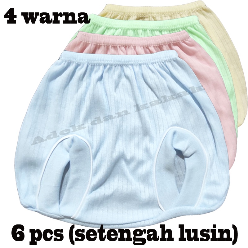 6 pcs celana pop bayi 0- 3 bulan atau celana kacamata bayi bahan kaos