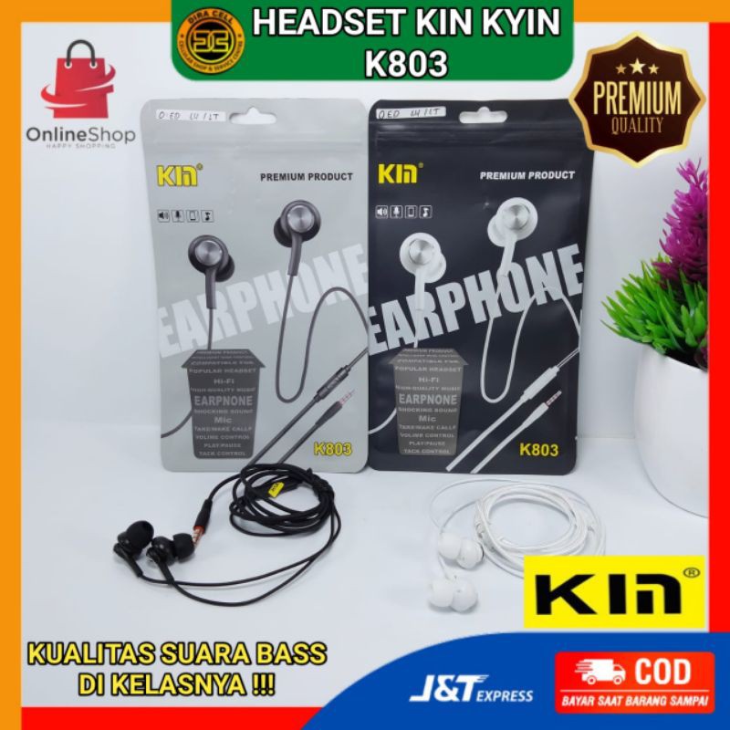 HANDSFREE EARPHONE HANDSET HEADSET HF KM KYIN KIN KYIN K803 SUPERBASS MEGABASS BOMBABASS