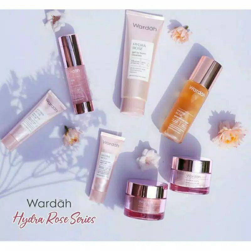 Wardah Hydra Rose Series Dewy Aqua Day Gel 17ml / 40ml | Moisture Rich Night Gel 17ml / 40ml | Micro Gel Serum 30ml | Petal Infused Toner 100ml | Gel To Foam Cleanser 100ml