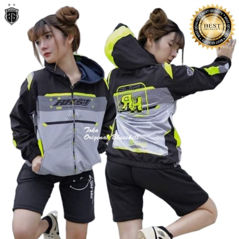 Jaket racing bahan lotto tebal / jaket motor pria dan wanita