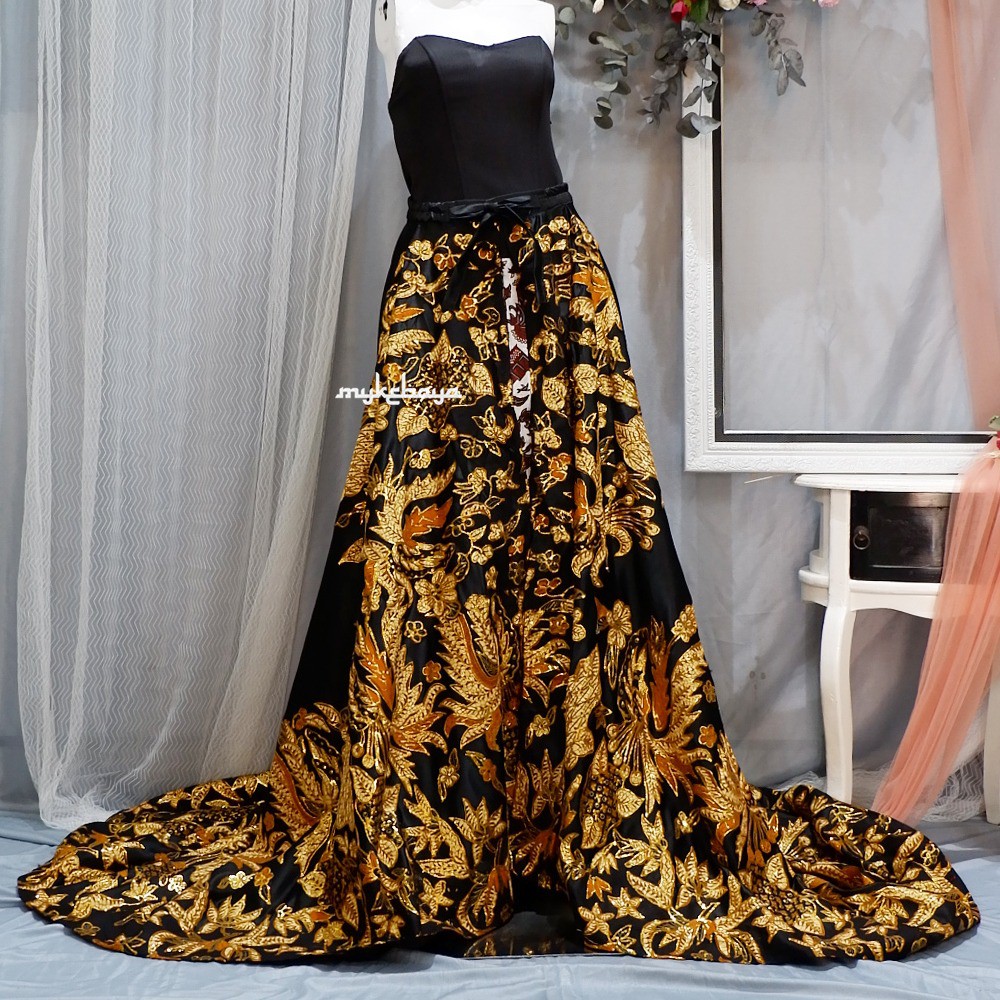 EKOR SATIN BRIDAL TEMPEL BATIK / EKOR PENGANTIN TERMURAH