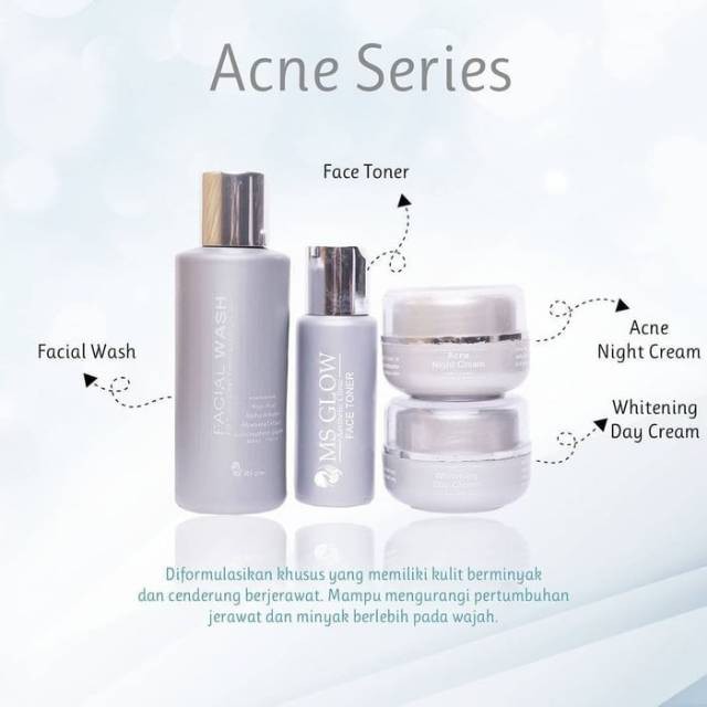 MS GLOW ACNE SERIES ORIGINAL / SKIN CARE PERWATAN WAJAH BERJERAWAT-PAKET ACNE BASIC MS GLOW