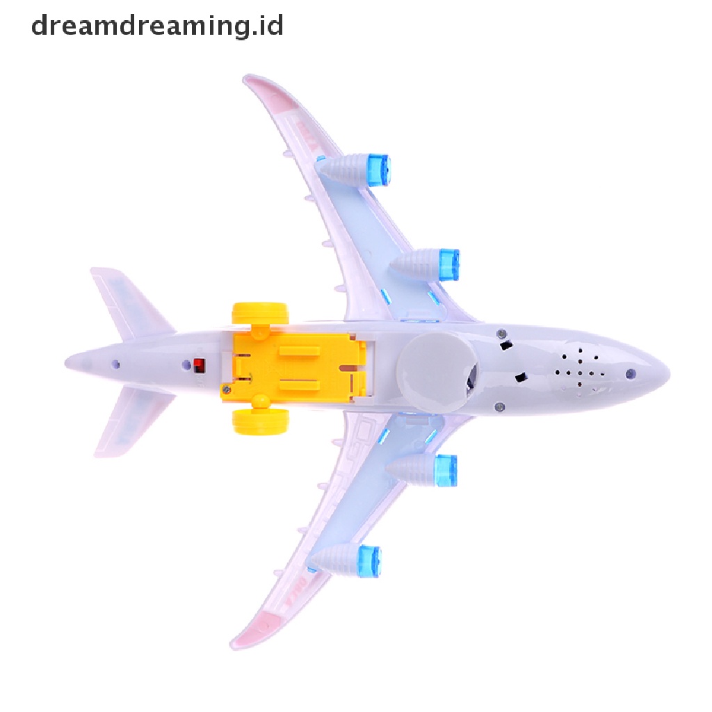 (Dreamdreaming.Id) A380 Mainan Airbus Elektrik Bahan Plastik Dengan Lampu + Suara Untuk Anak
