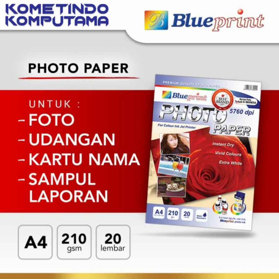 BP-GPA4190 Kertas Foto Paper Glossy A4 BLUEPRINT 190 gsm