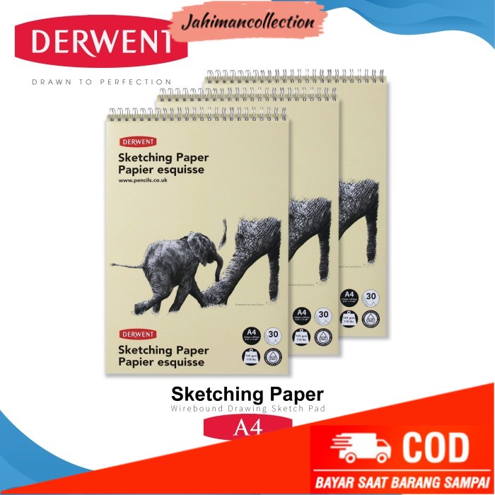 

✨ BISA COD ✨ Buku Sketsa Derwent A4 Sketch Pad Wirebound Drawing Sketching Paper