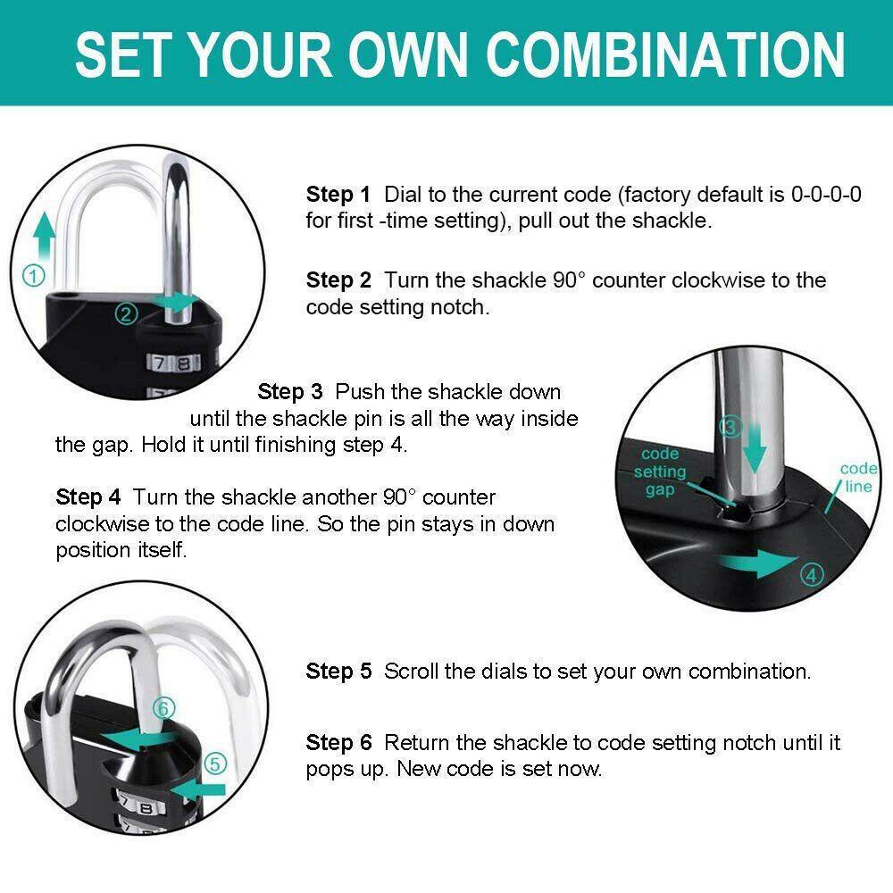 Kunci Kombinasi Angka 4digi TOP Aksesoris Hardware Koper Bagasi Coded Lock