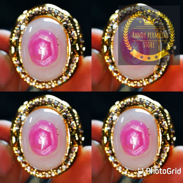 Natural Bi Red Ruby Star Burma Pentil Antik  34 CRT Big Size