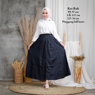 Jual TERLARIS Rok Jeans Wanita Panjang Oversize Jeans Skirt Original