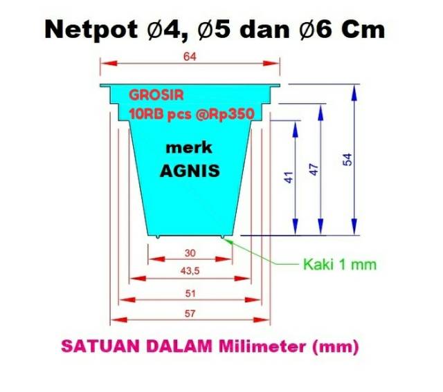 Grosir 1000 Netpot LUBANG JARANG Multi Diameter 4.5cm sd 6cm Hidroponi