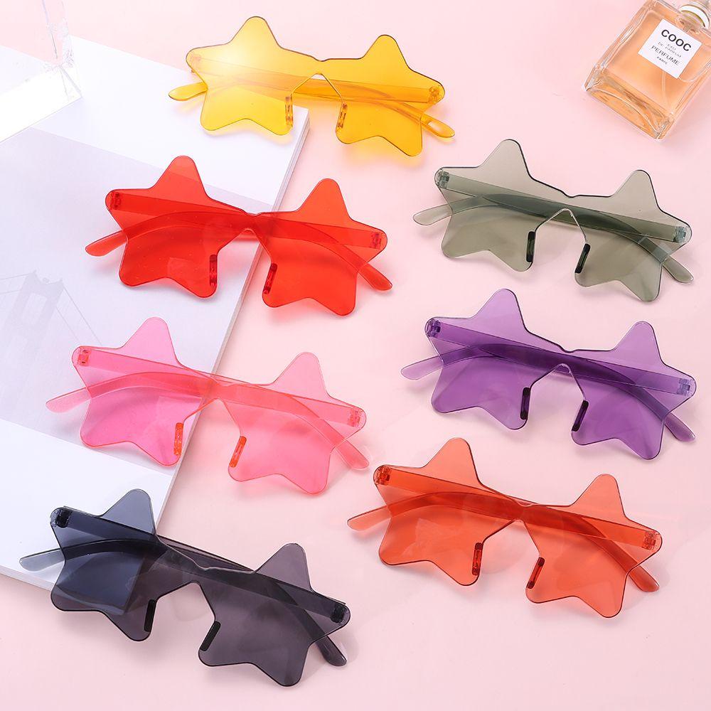 Lily Rimless Sunglasses Kacamata Halloween Unik Pentagram Sun Glasses