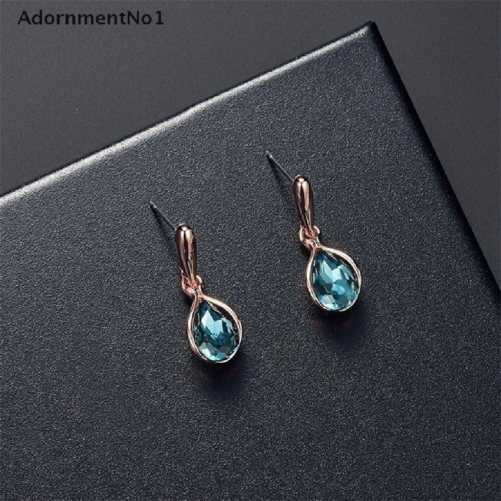 (AdornmentNo1) 3pcs / set Kalung + Anting Tusuk Gantung Hias Kristal Untuk Pernikahan