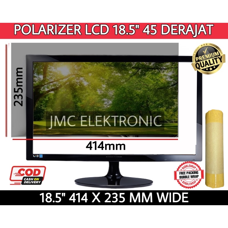 POLARIS LCD 18.5 INC 414X235 MM POLARIZER LCD 18.5 INCH 45 DERAJAT POLARISER POLARIZED LCD MONITOR 18.5 IN 45 DERAJAT