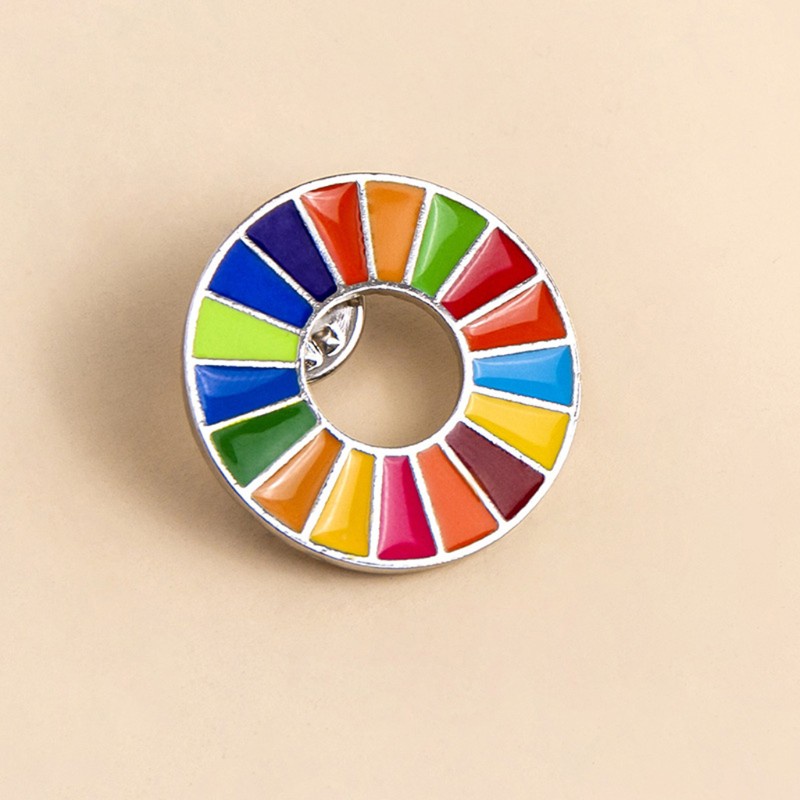 Glitter The Sustainable Development Goals Brooch United Nations SDGs Rainbow Pin Badge