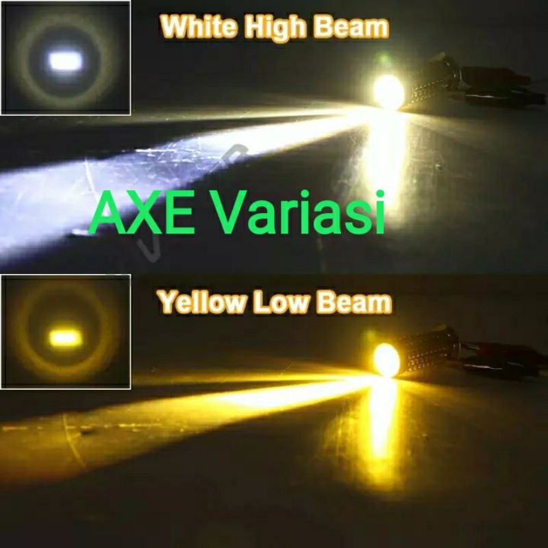 lampu led depan laser H6 2 warna kuning putih hi low