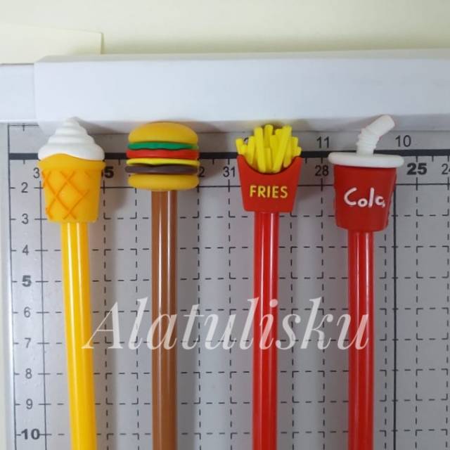 

Selusin Pena Fast Food REAL PICT 1 Lusin Lusinan Pulpen Bolpen Pen Burger Cola Es karakter Grosir