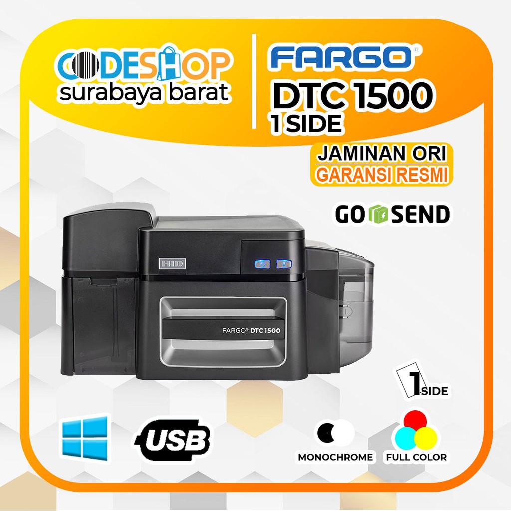 PRINTER ID CARD FARGO DTC1500 / DTC 1500 / DTC-1500 SINGLE SIDE CETAK KARTU KARYAWAN - MEMBER