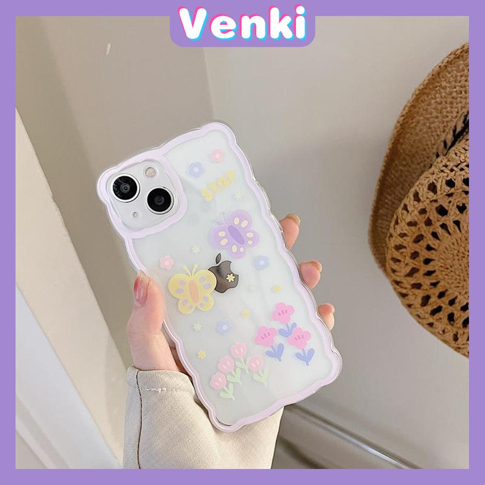 iPhone Case Silicone Soft Case Clear Case Wave Non-Slip Shockproof Camera Full Coverage Protection Butterfly Flower For iPhone 13 Pro Max iPhone 12 Pro Max iPhone 11 iPhone 7 Plus