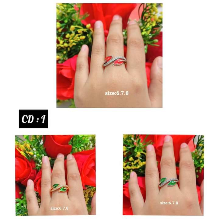 Cincin permata zircon Gold &amp; Silver perhiasan anti karat/termurah/terlaris (COD)