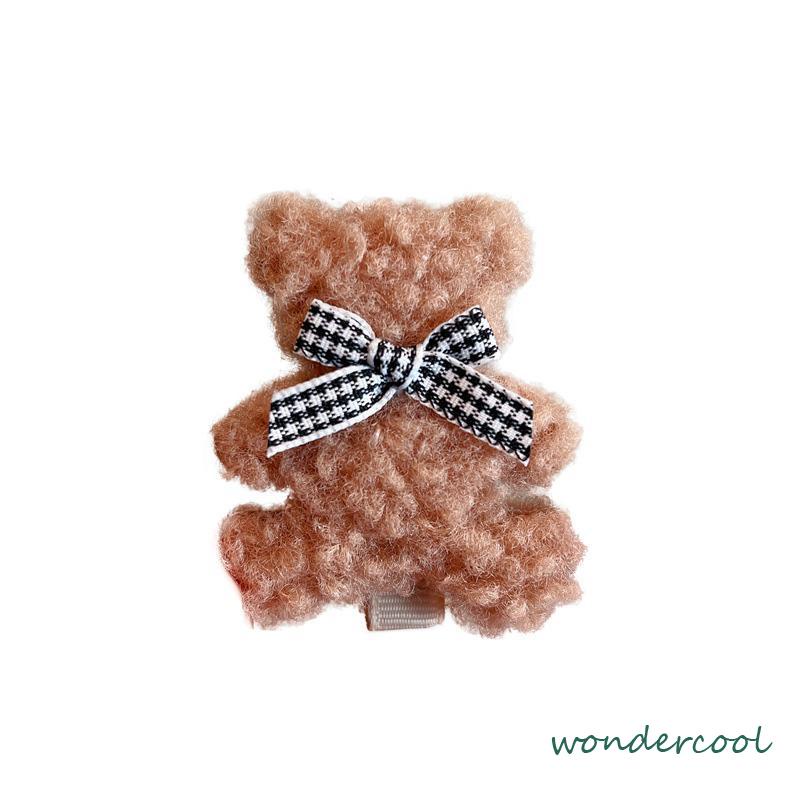 Plush Bear Jepit Rambut Lucu Sisi Klip Aksesoris Rambut Jepit Rambut-Won