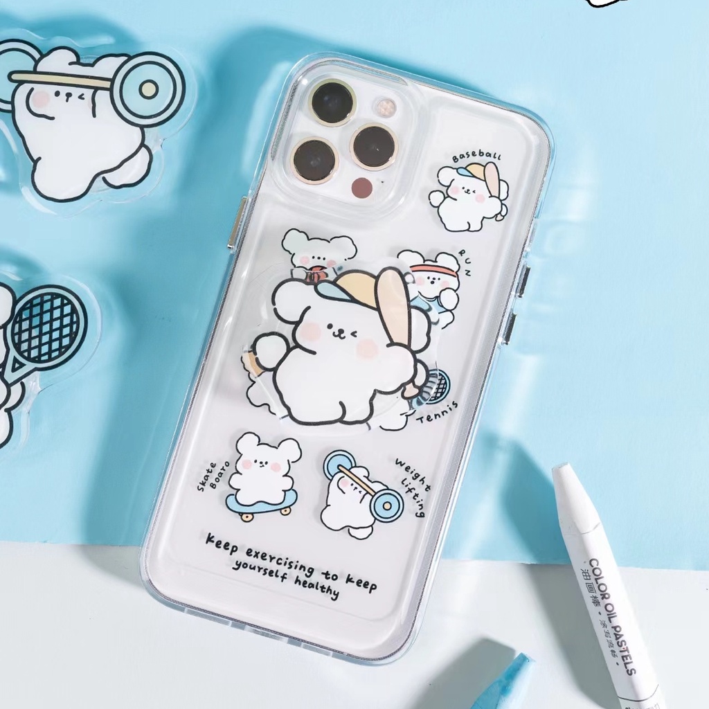 Case Pelindung Bahan Akrilik TPU Untuk iPhone 11 13pro 13prm 12 7Plus xs 8Plus XR 7 8 XR 11pro xs Max 12Pro Max