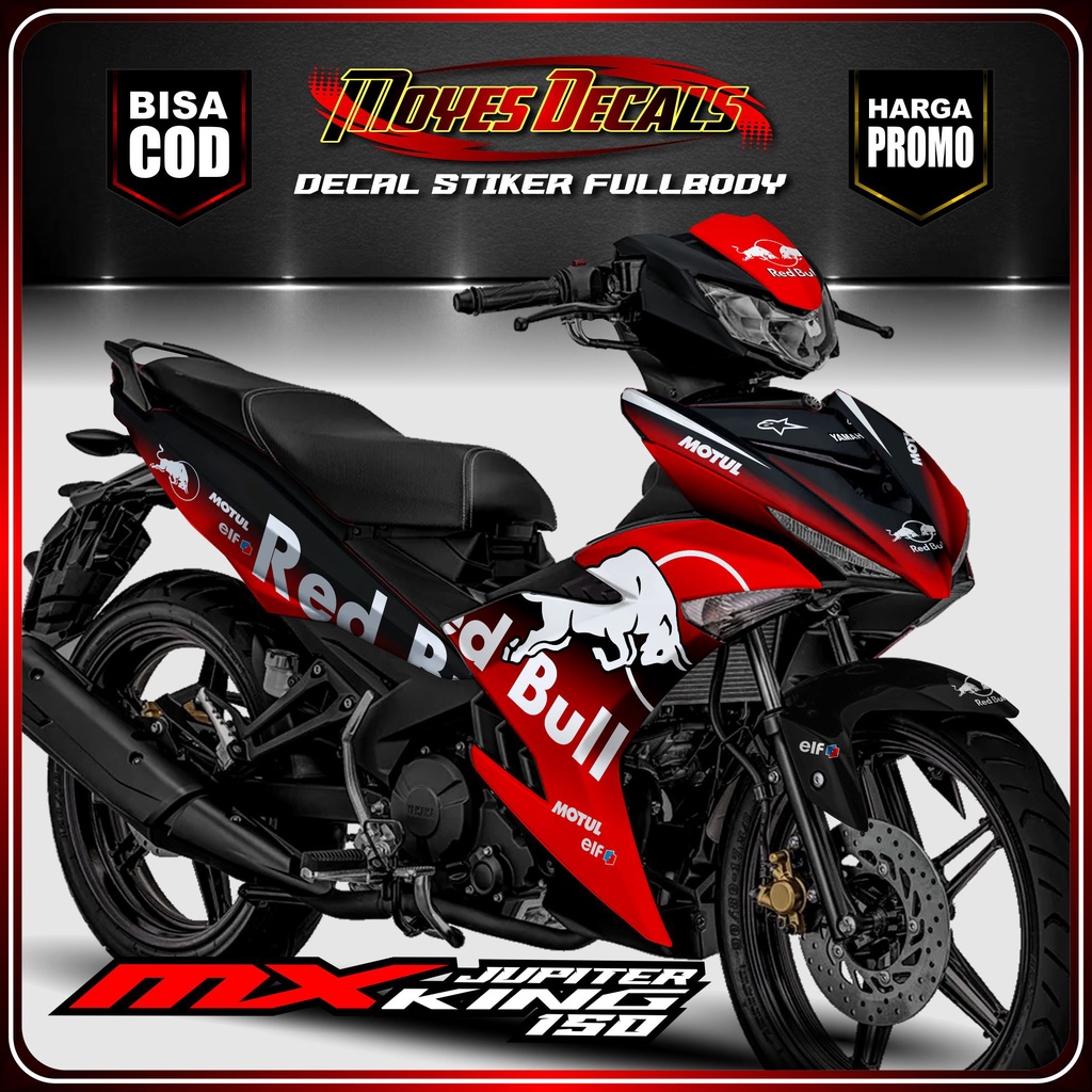 Decal Stiker Jupiter MX King new Motif Redbull Merah Spec C