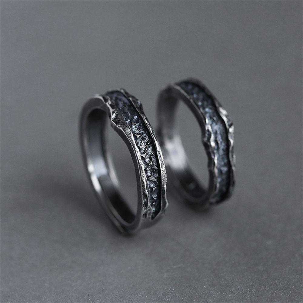 Lily Couple Rings Fashion Perempuan Laki-Laki Rock Logam Stainless Steel Gothic Promise