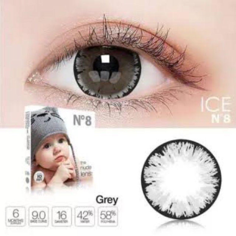 ready - softlens no8 ice -- kontak lensa ice no 8 dm 16mm