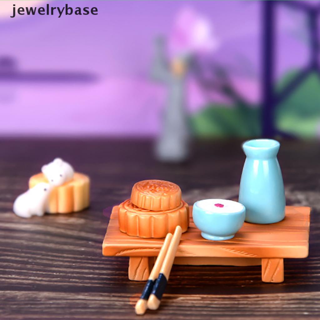 [Base] DIY Mini Rabbit Garden Ornament Pot Mid-autumn Festival Mooncake Accessories Boutique