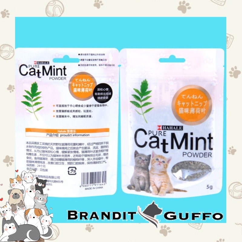 Bubuk catnip untuk kucing pure mint powder snack hewan peliharaan mainan