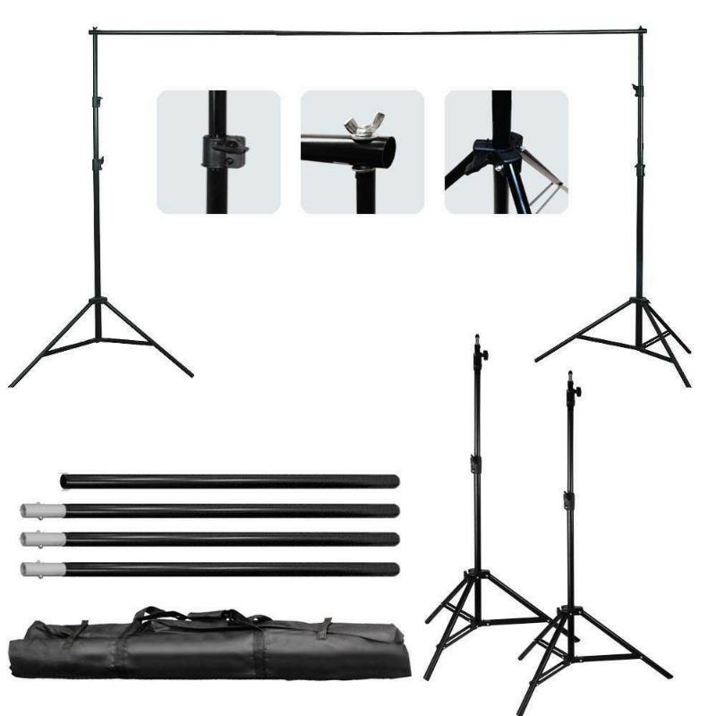 TaffSTUDIO Bracket Stand untuk Backdrop Foto Studio 190 x 300 Cm