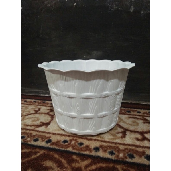 Pot 'Bambu 15' ERIKO/ Pot Motif Kayu/ Pot Tanaman Bunga