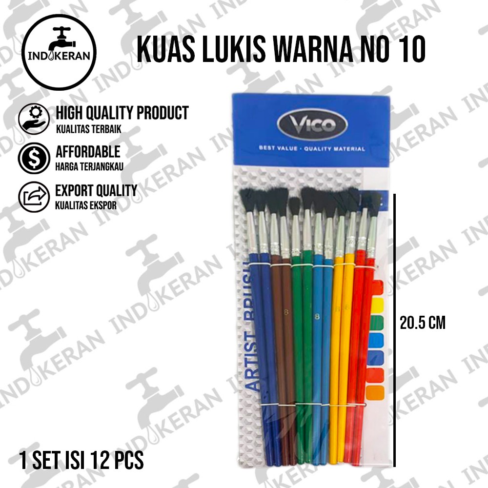 INDOKERAN - Kuas Lukis Warna No 10 - High Quality