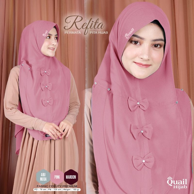 REFITA ORIGINAL QUAIL HIJAB | KHIMAR QUAIL | KHIMAR PINK | KHIMAR PITA