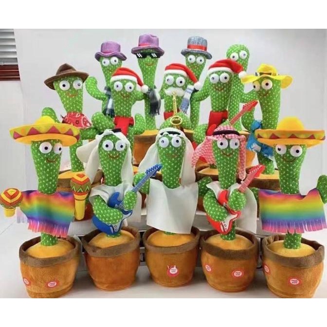 Mainan Kaktus Goyang Gerak Joget Bisa Ngomong Bicara Rekam Dancing