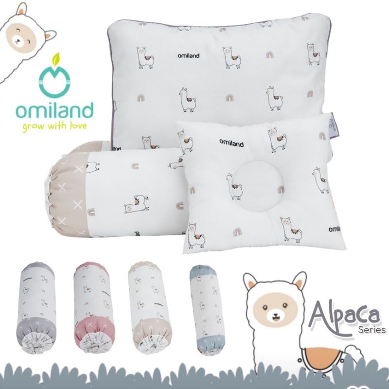 OMILAND Bantal Guling Set + Bantal Peang HALUS TIDAK BERBULU Series Rainbow Alpaca Sloth