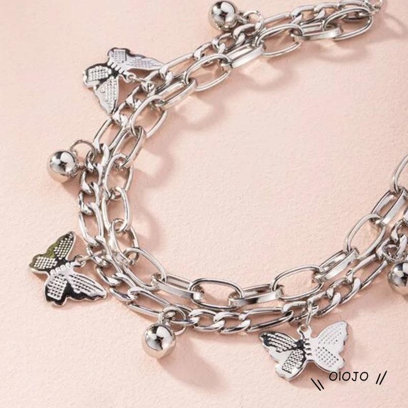 【COD】Gelang Model Butterfly Ball Rumbai Double layer