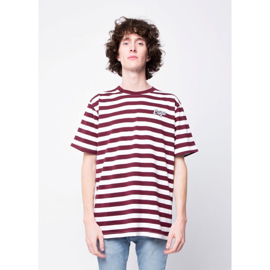 

Erigo T-Shirt Stripe Sisper Maroon