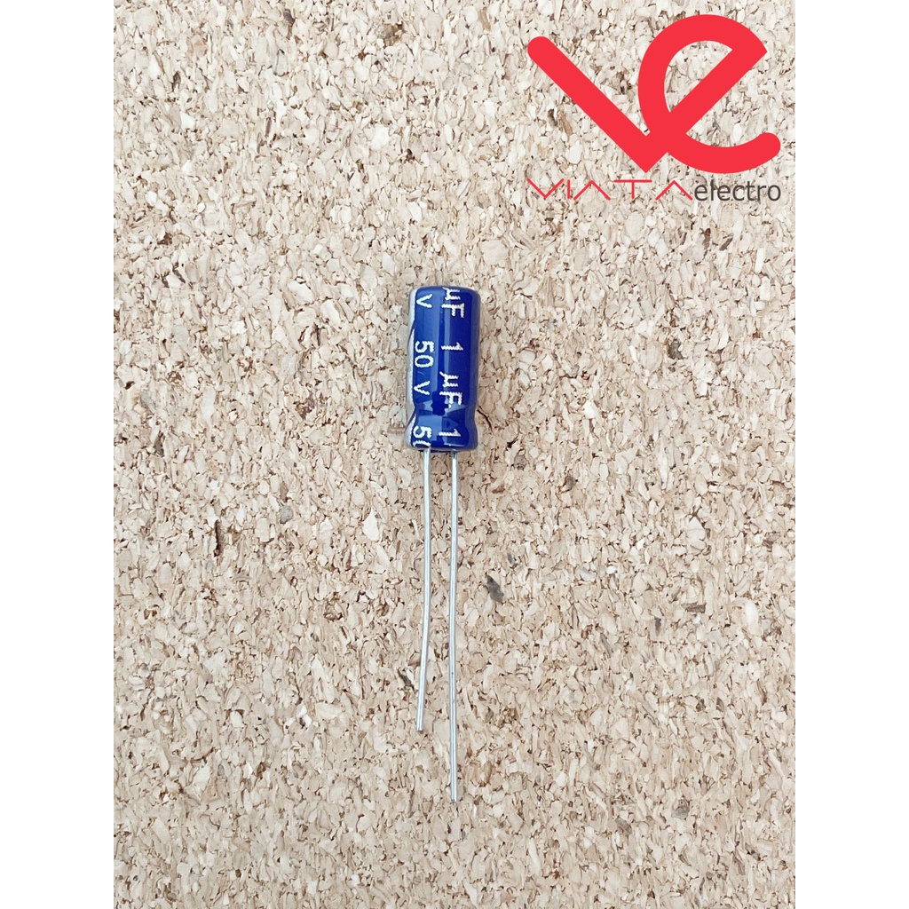 KAPASITOR ELCO 1UF 50V (1 BUAH) KAPASITOR CAPACITOR ELKO KAPASITOR 1 UF 50 V