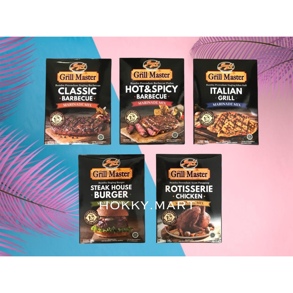 

Jay's GRILL MASTER marinade mix 30GR / Classic Barbeque / hot spicy /chiken / italian / steak burger