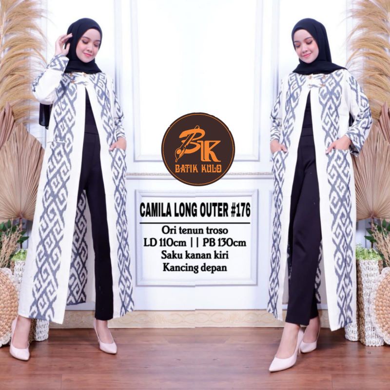 [CAMILA LONG OUTER #176] Baju outer/Cardigan Wanita Premium motif