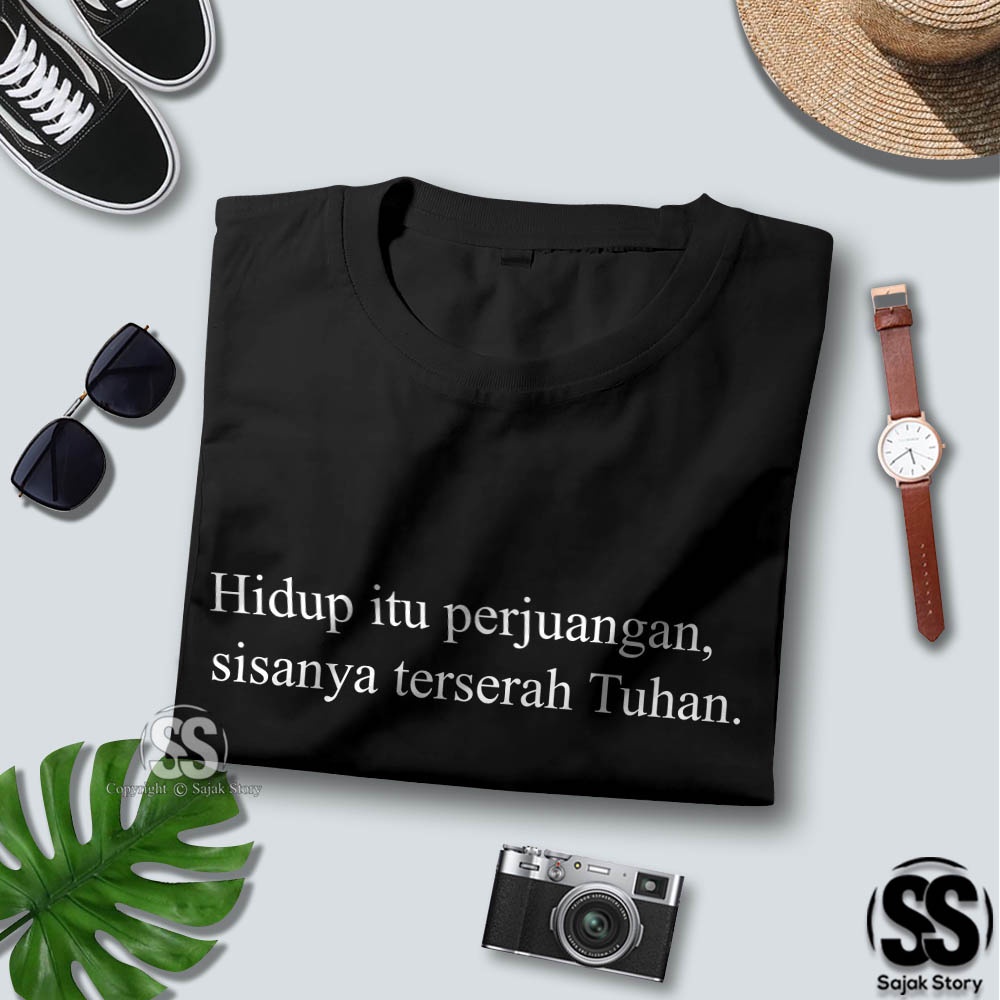Kaos Kata Kata HIDUP ITU PERJUANGAN Kualitas Distro / Baju Custom Tulisan Lucu Tshirt Tumblr / 8478