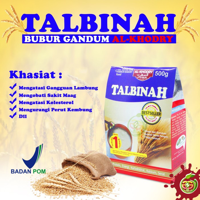 

cs01477 Talbinah Al Khodry|Tepung Gandum Bubur Makanan Sehat Obat Maag Kronis Da01D100