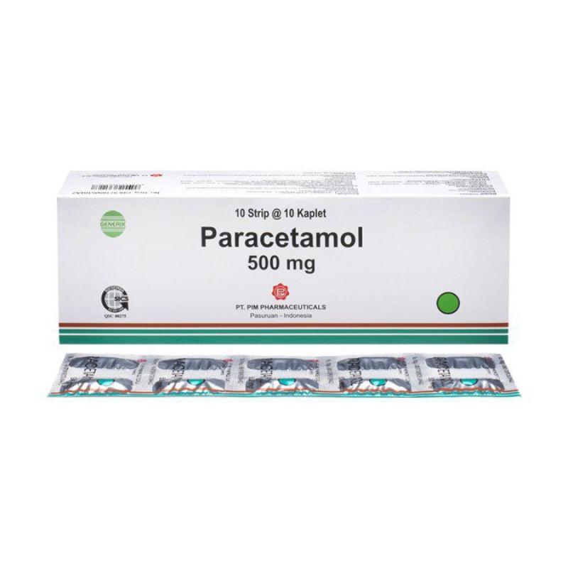Paracetamol 500mg Tablet Generik - Penurun Demam dan Nyeri / Per Strip Isi 10 Tablet