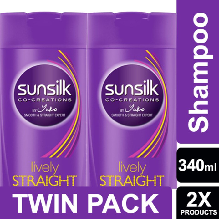 Sunsilk Shampoo Lively Straight 340ml Twin Pack Unilever
