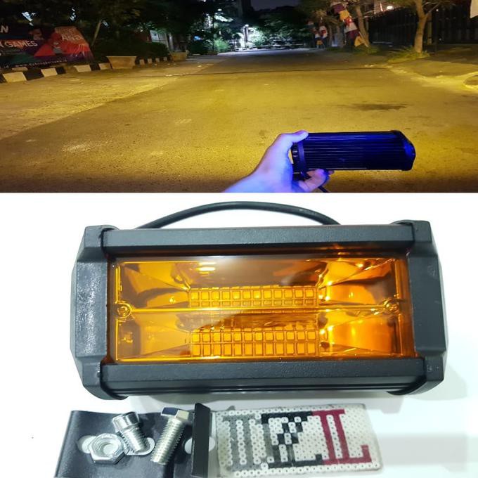 Lampu Tembak Soror Led Kuning Bar Cree Cwl 24 Mata 2 Susun Led - Kuning