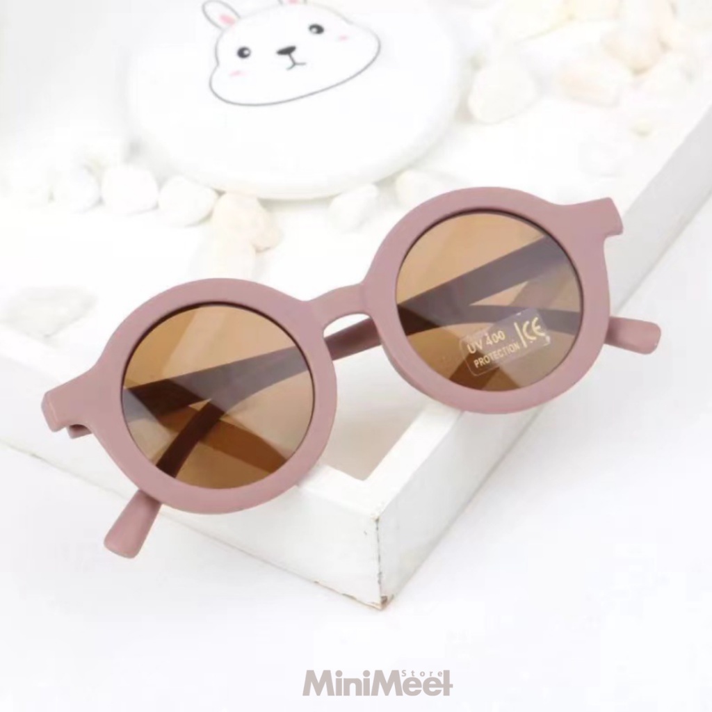 Kacamata Anak Sunglasses Bayi Balita Kids Baby Cute Anti UV Ootd Fashion Gaya Retro Bulat Fashion Anak Cowok Cewek