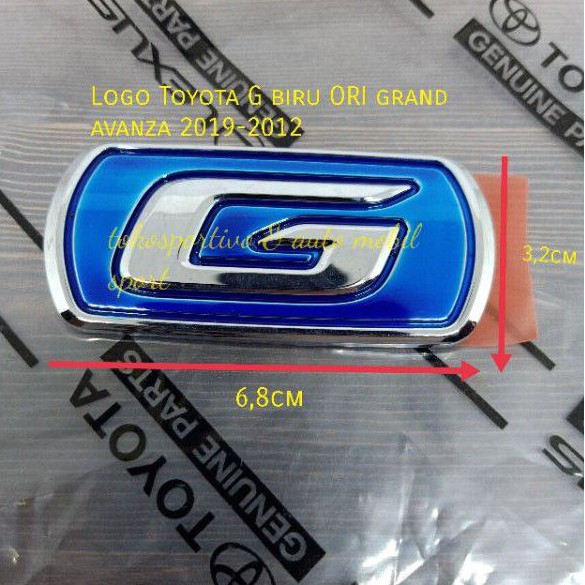 Logo Emblem Tulisan huruf stiker Lambang Toyota G Avanza 2015-2021 Chrome biru toyota G