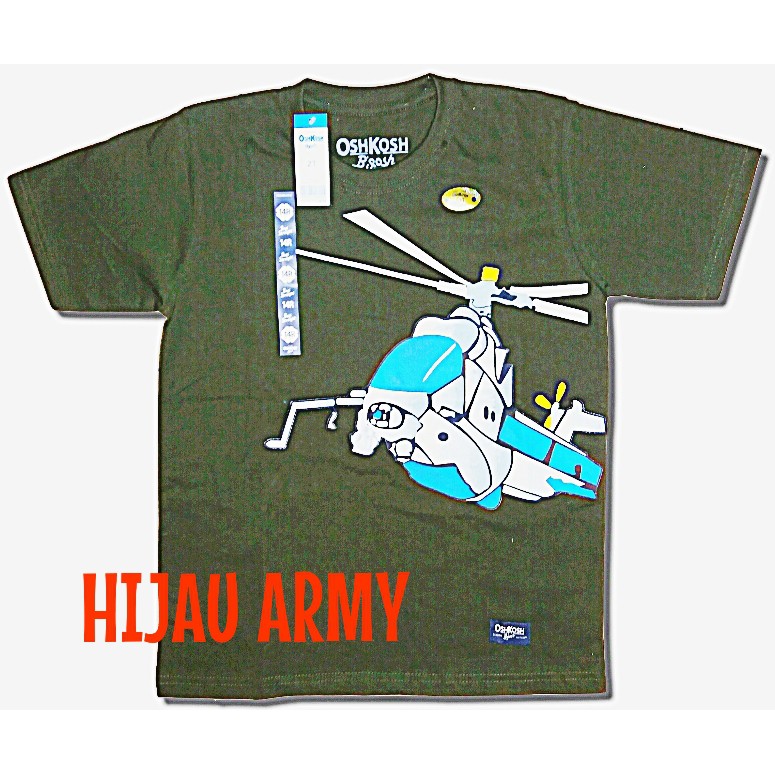  Kaos  Anak  Laki  laki  Kisaran Umur  7 14 Tahun  HIJAU ARMY 